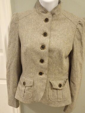 Banana Republic Heather Gray Women's Tailored Button Blazer